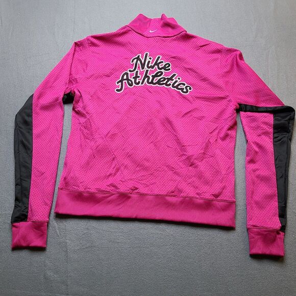 Women’s Nike Full Zip Pullover Pink Black & White Jacket XL 16-18 - Picture 2 of 9